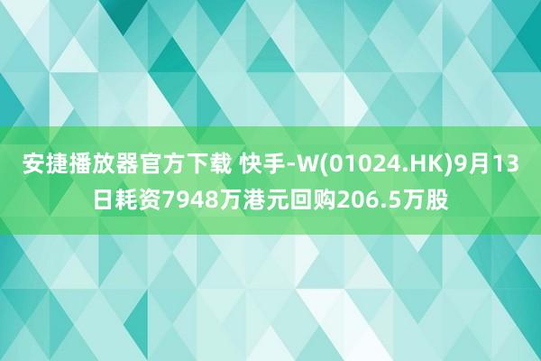 安捷播放器官方下载 快手-W(01024.HK)9月13日耗