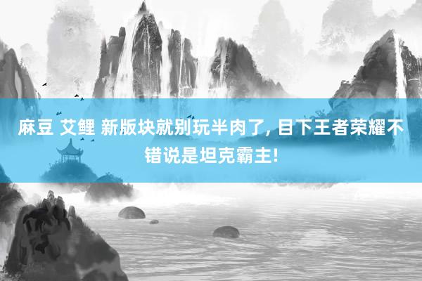 麻豆 艾鲤 新版块就别玩半肉了， 目下王者荣耀不错说是坦克霸主!