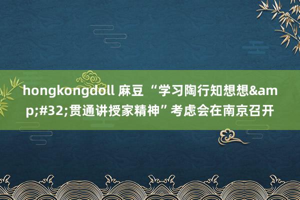 hongkongdoll 麻豆 “学习陶行知想想&#32;贯通讲授家精神”考虑会在南京召开