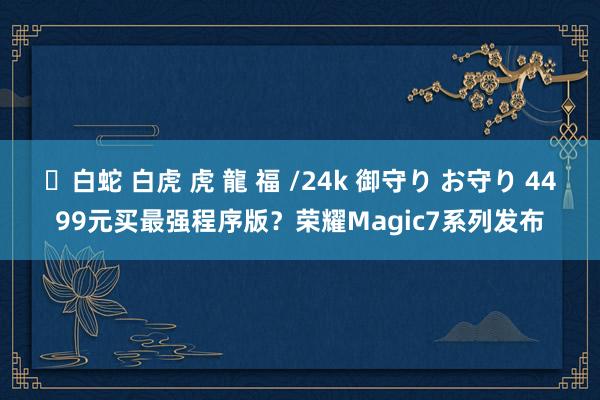 ✨白蛇 白虎 虎 龍 福 /24k 御守り お守り 4499元买最强程序版？荣耀Magic7系列发布