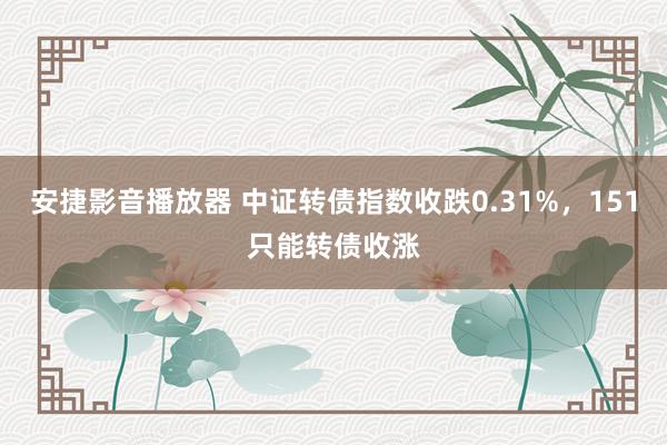 安捷影音播放器 中证转债指数收跌0.31%，151只能转债收涨