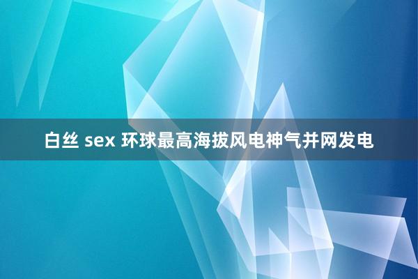 白丝 sex 环球最高海拔风电神气并网发电