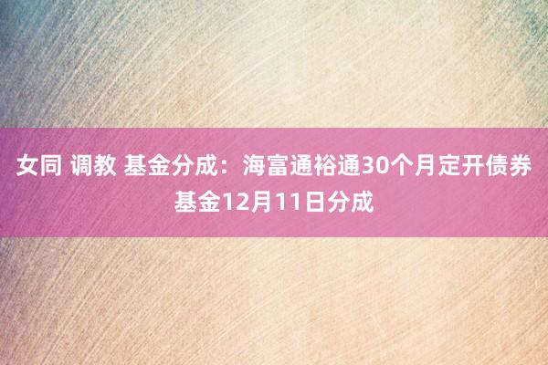 女同 调教 基金分成：海富通裕通30个月定开债券基金12月11日分成