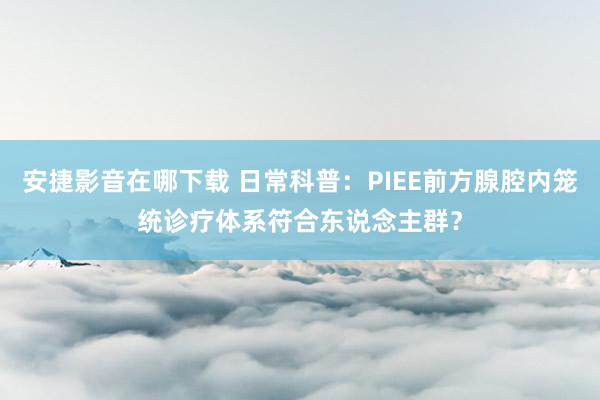 安捷影音在哪下载 日常科普：PIEE前方腺腔内笼统诊疗体系符