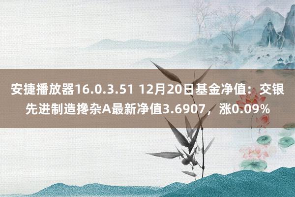 安捷播放器16.0.3.51 12月20日基金净值：交银先进