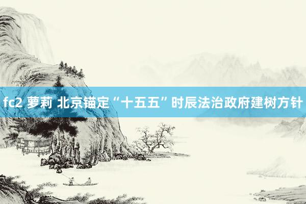 fc2 萝莉 北京锚定“十五五”时辰法治政府建树方针