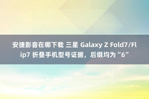 安捷影音在哪下载 三星 Galaxy Z Fold7/Flip7 折叠手机型号证据，后缀均为“6”