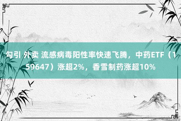 勾引 外卖 流感病毒阳性率快速飞腾，中药ETF（159647