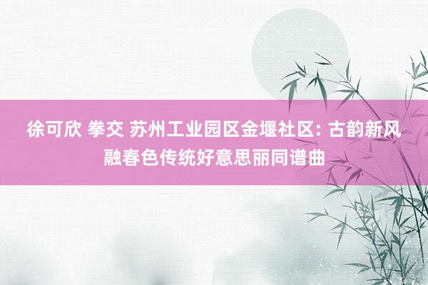 徐可欣 拳交 苏州工业园区金堰社区: 古韵新风融春色传统好意