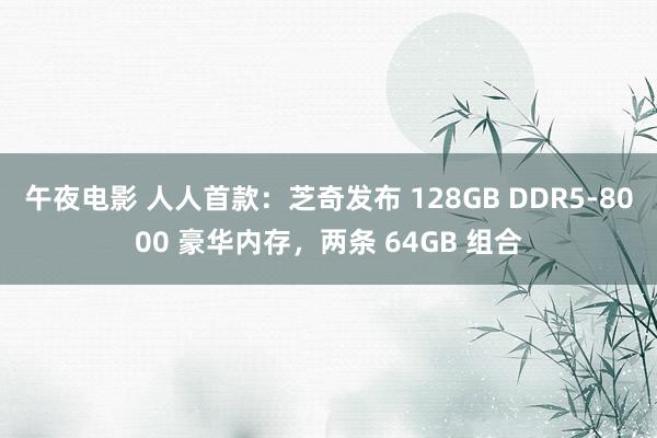 午夜电影 人人首款：芝奇发布 128GB DDR5-8000