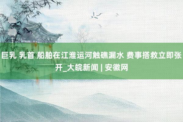 巨乳 乳首 船舶在江淮运河触礁漏水 费事搭救立即张开_大皖新