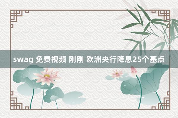 swag 免费视频 刚刚 欧洲央行降息25个基点