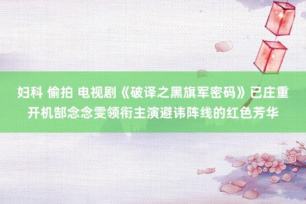 妇科 偷拍 电视剧《破译之黑旗军密码》已庄重开机郜念念雯领衔